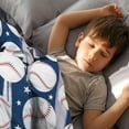 thumbnail image 4 of LHSHID Baseball Blanket Gifts for Boys Blue Baseball Plush Flannel Throw Blanket for Kids Baseball Sport Cozy Fuzzy Blanket with Stars for Teens Men Couch Bed Sofa Bedroom Decor, 4 of 9