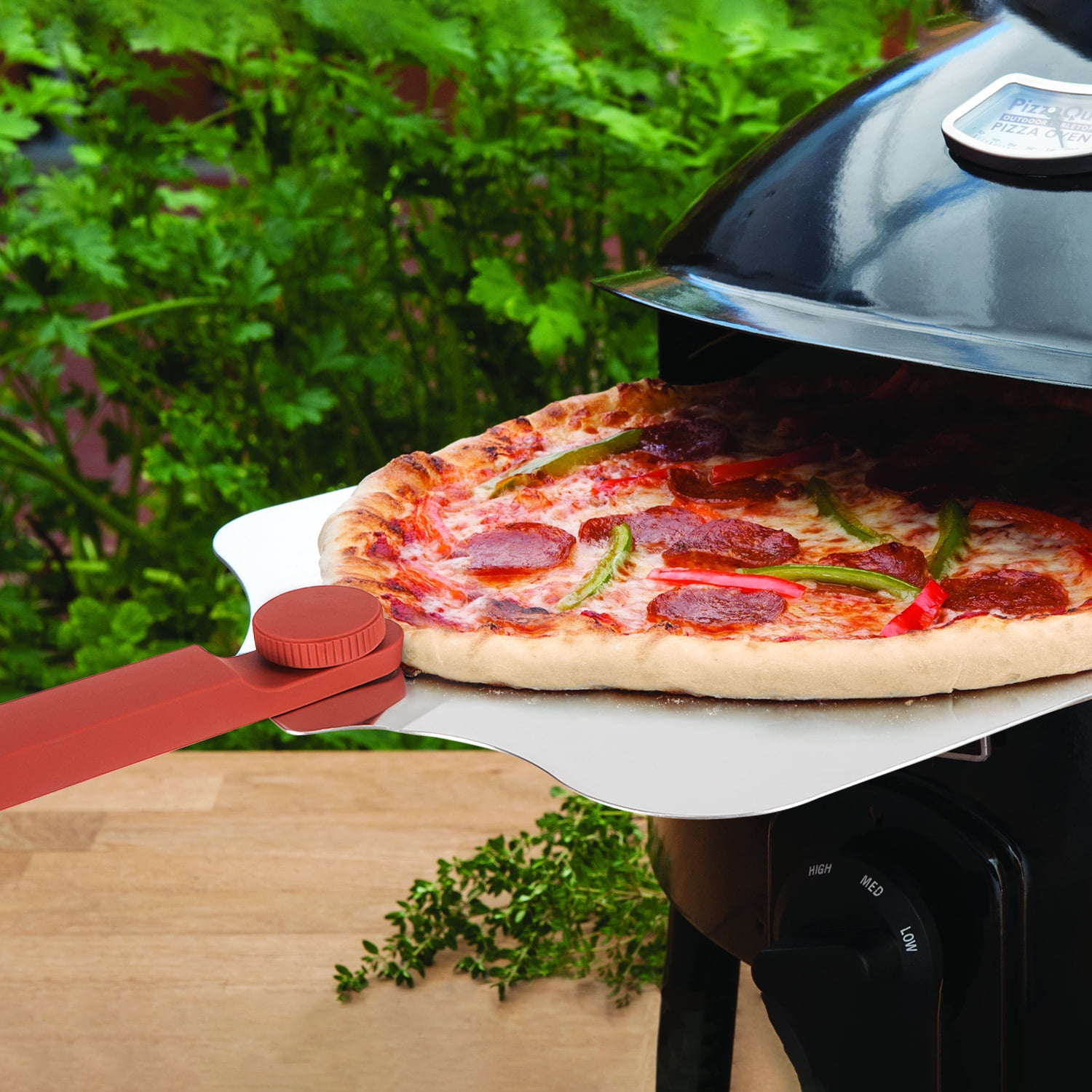 OUII Aluminum Pizza Peel Metal - 12 x 14 inch Pizza Spatula for Oven with  Foldable Wood Handle. Pizza Oven Accessories and Pizza