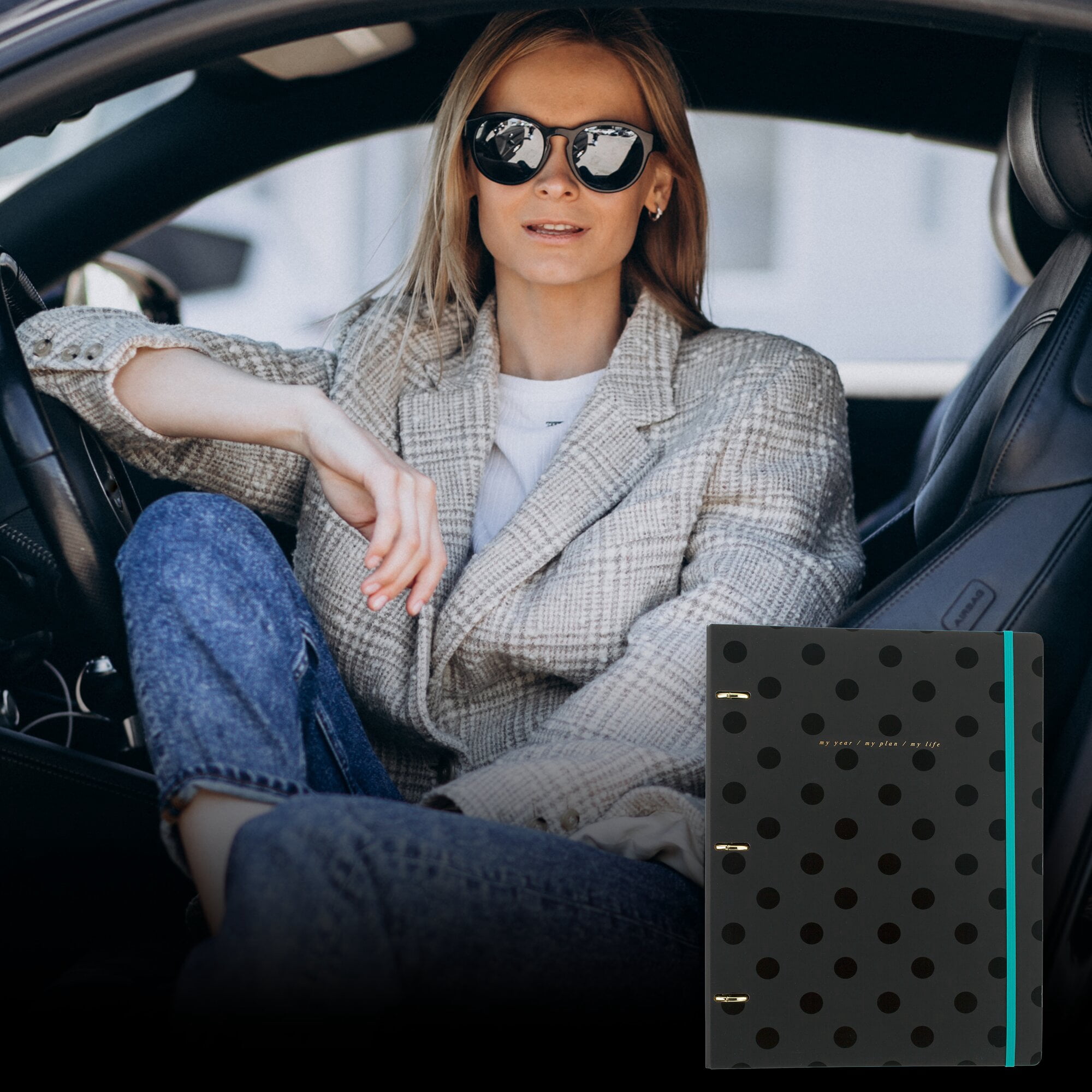 West Village by Mead 3-Ring Binder with Notebook Black Large 934 x 12 12 - West
