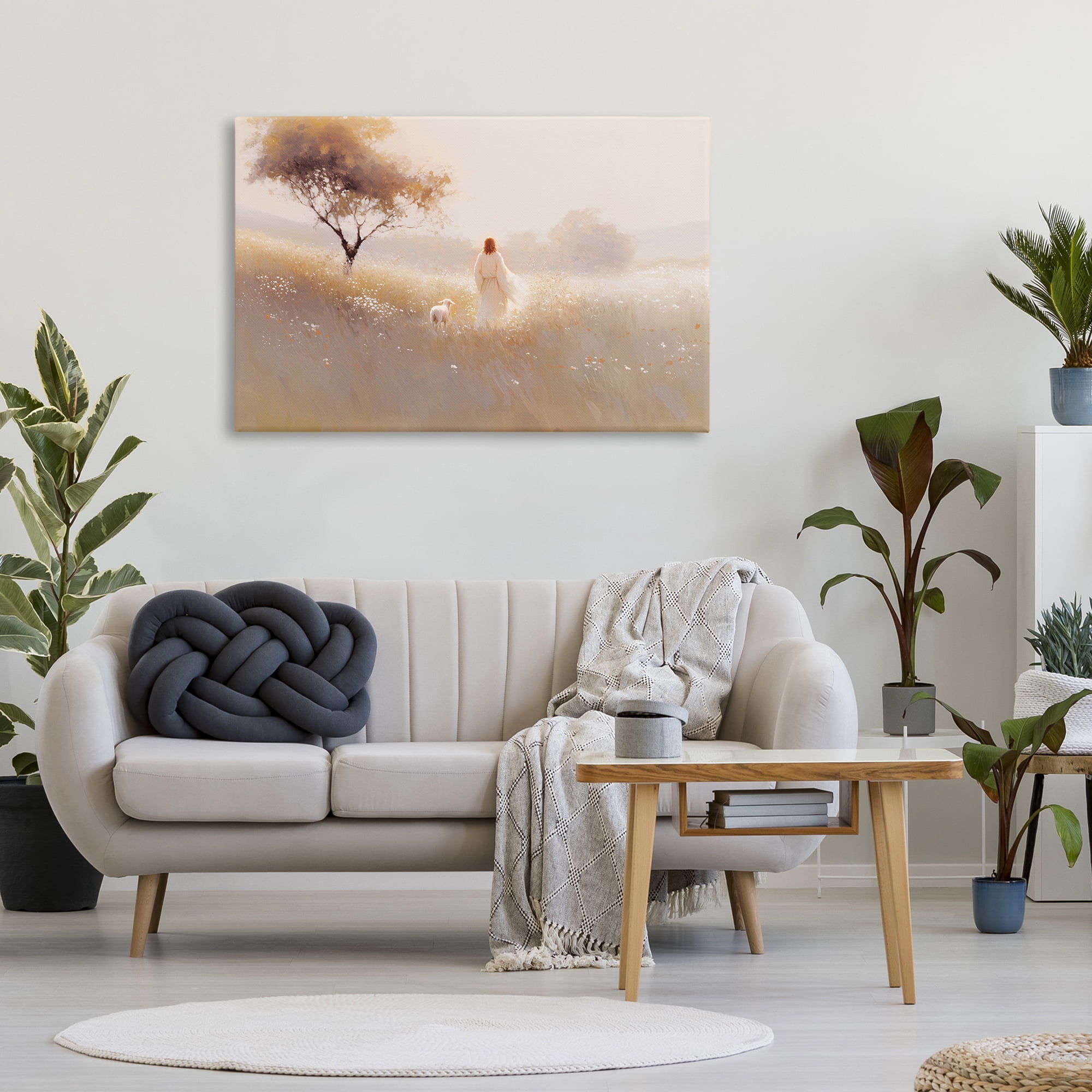 Stupell Industries Spiritual Shepherd & Lamb Canvas Wall Art, design by Jacky Ngan