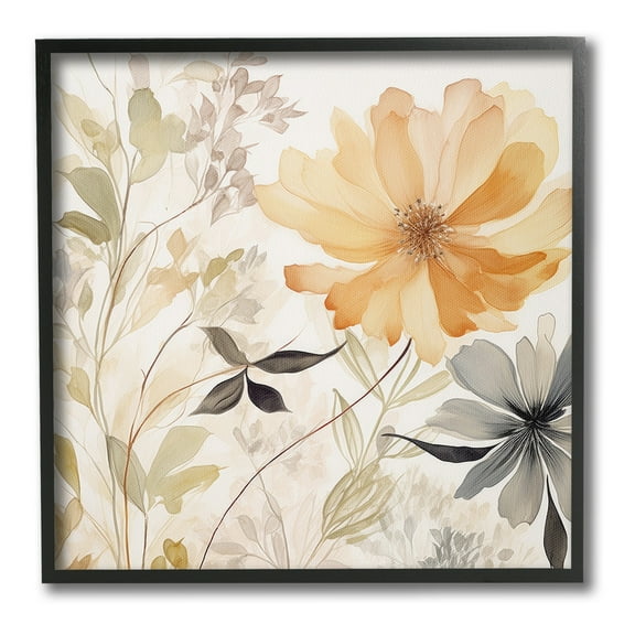 Stupell Industries Lush Botanical Serenity Botanical & Floral Painting Black Framed Art Print Wall Art, 12 x 12