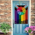 thumbnail image 5 of Progress Pride Rainbow Decorative House Flag, LGBTQ Gay Lesbian Transgender Bisexual Garden Yard Outside Pride Month Decorations, Sunflower Hate Has No Home Here Outdoor Large Home Decor 28x40, 5 of 6