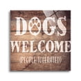 thumbnail image 1 of Dogs Welcome Brown Woodgrain 24 x 24 Glass Wall Hanging Sign, 1 of 4
