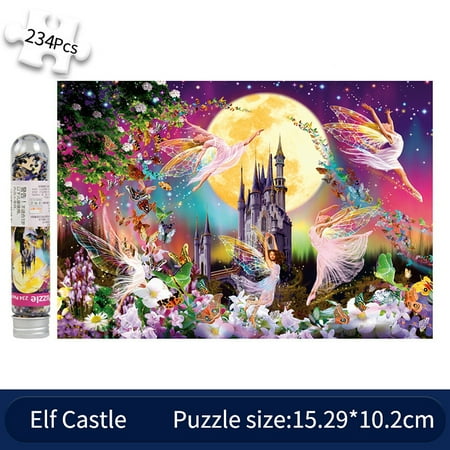 234 Pcs Mini Test Tube Puzzle Jigsaw Intelligence Educational Interesting Toy Adults Decompression Game Puzzles Personalized DIY Kids Gift Indoor Games Starry Sky Sunflowers Tomcat Elf Castle