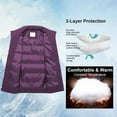 thumbnail image 3 of Chrisuno Womens Quilted Vest Zip Up Stand Collar Lightweight Padded Warm Winter Vest Sleeveless Jacket Purple L, 3 of 5