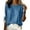 Sky Blue, variant on Lenpel Denim Tops for Women Crew Neck Long Sleeve Blouses Fashion Button Side Split High Low Hem Jean Tops Casual Fall Clothes