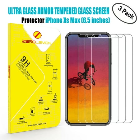 - iPhone Xs Max Screen Protector, ZeroLemon 6.5inch Tempered Glass Film for OLED Display, 3 Pack
