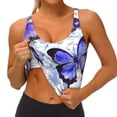 thumbnail image 3 of Fotbe Butterflies Sujetador Deportivo Largo sin Aros para Mujer con Almohadillas y Soporte Medio, Transpirable y Absorbente, Camiseta Tipo Chaleco o Tank Top-Large, 3 of 8
