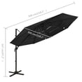 thumbnail image 4 of vidaXL 4-Tier Parasol with Aluminium Pole Black 3x3 m, 4 of 5
