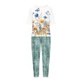 thumbnail image 7 of Women 2 Piece Outfits Sets Summer Fashion Print Casual Loose Fitting Crew Neck Short Sleeve Top Pants Two Piece Set, 7 of 7