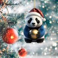 thumbnail image 4 of CMrtew Christmas Panda Pendant Ornament Cute Acrylic Cartoon Panda Decor for Tree, Home & Car Festive Holiday Hanging Decorations, 4 of 4
