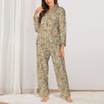 thumbnail image 2 of Yiaed Paisley Floral 1 Print Pajamas Women's Long Sleeve Sleepwear Soft Button Down Loungewear Pjs Lounge Set Nightwear Womens Pajama Pants-XX-Large, 2 of 7