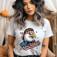 thumbnail image 2 of Patriotic Eagle Graphic Tee – ’Merica Bandana Shirt for Men & Women, Natural, Size L, 2 of 6