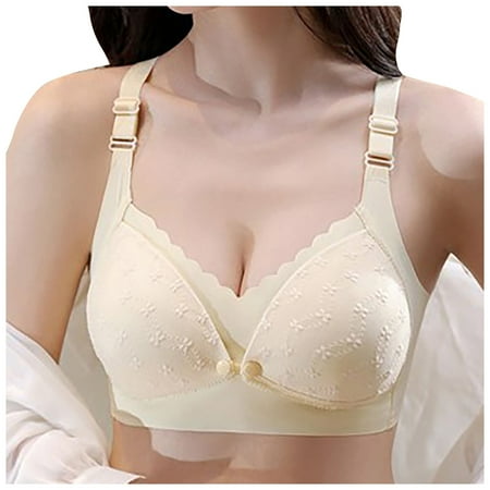OJSFQUFP Nursing Bras for Breastfeeding Seamless Ultra Comfort Maternity Bra Natural Shape Pregnancy Sleep Bralette Basic Soft Bra Light Yellow L