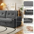 thumbnail image 5 of LLappuil 77" Pull Out Sofa Bed Queen Size, Loveseat Sofa Convertible Sofa Bed with USB Port Cupholders, Chenille Sofa Couch for Living Room Gray, 5 of 10