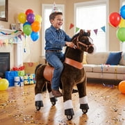 PonyCycle Ride-On Horse Toy with Sound and Hand Brake, Kid-Powered, Ages 7+, Chocolate Brown, Ux521