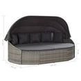 thumbnail image 4 of vidaXL Outdoor Lounge Bed with Canopy Poly Rattan Grey, 4 of 5