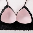 thumbnail image 5 of JSGEK Women Floral Lace Bra and Thong Set Plunge Neckline Adjustable Straps Intimate Lingerie for Bedroom Wear Black M, 5 of 9