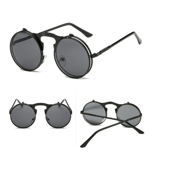Steampunk Sunglasses Round Retro Sun Glasses UV Protection Metal Frame Vintage Punk Cycling Glasses for Men and Women