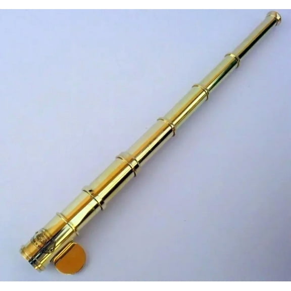 Vintage Solid Brass Pirate Spyglass Marine Collectible Nautical Telescope Decor