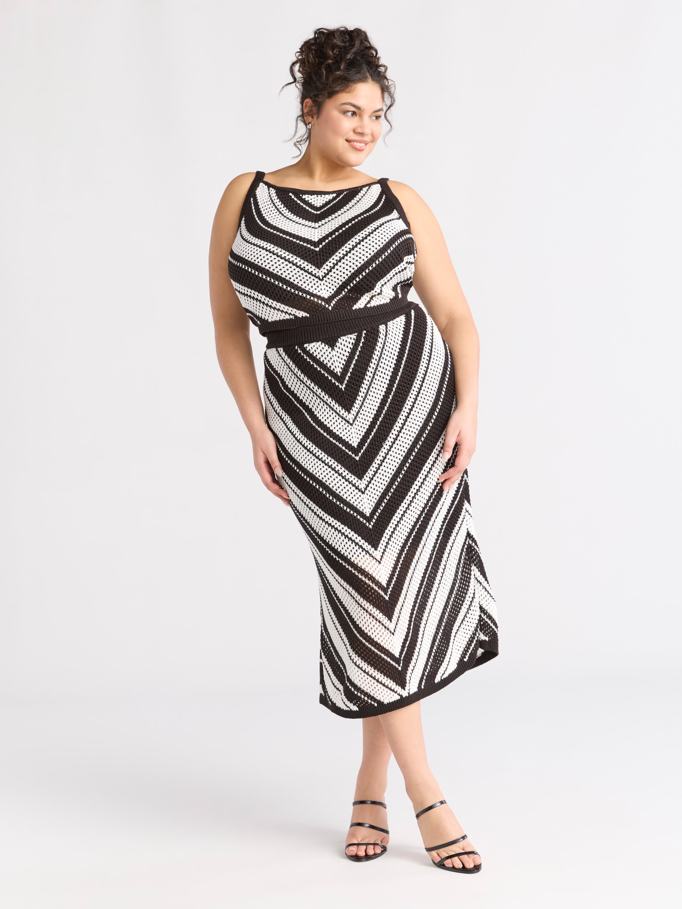 Sofia by Sofia Vergara Women's and Women's Plus Pointelle Sweater Skirt, Sizes XS-4X