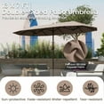 thumbnail image 5 of Spaco 13 Feet Large Patio Umbrella for Outdoor, Outdoor Double-Sided Table Market Umbrella with Crank Handle, Coffee, 5 of 13