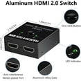 thumbnail image 2 of HDMI Splitter HDMI Switcher Bidirectional HDMI Selector Supports 4K/3D/1080P 1 Input 2 Output/2 Input 1 Output Manual Switching Compatible with PS3/PS4/Nintendo Switch/Xbox/DVD Players, etc., 2 of 7
