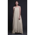thumbnail image 2 of Bimba Chemise de Nuit Artistique Imprimée Plumes Ivoire pour Femmes Longue Robe Maxi à Bretelles Spaghetti TTG, 2 of 5
