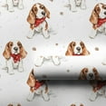 thumbnail image 5 of Watercolor Basset Hound Dog in Snow with Red Bandana Christmas Wrapping Paper, 5 of 7