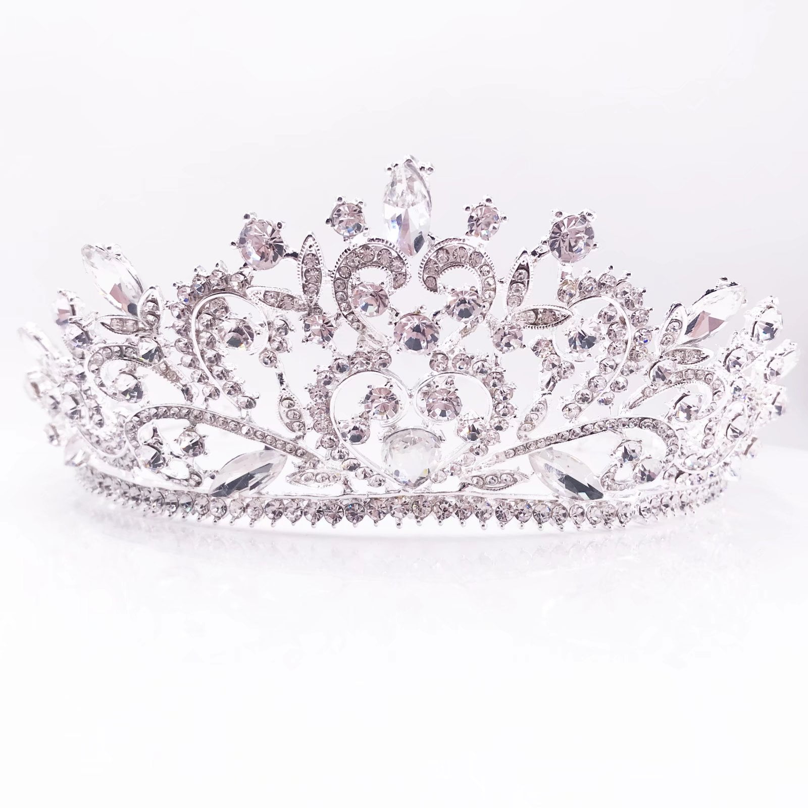 Milisente Women Rhinestone Bridal Tiaras Heart Pattern Crowns and