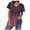 Wine, variant on Womens Fashion Summer Tops 2025 Plus Size Casual V-neck Gradient Printed Short Sleeved Top