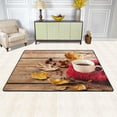 thumbnail image 2 of Dreamtimes Hot Caffee Fall Area Rug 72x48in Rustic Wooden Board Non-Slip Floor Carpet Comfort Floor Mats Decor for Indoor Living Dining Room and Bedroom Area, 2 of 7