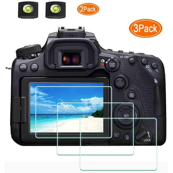 ULBTER 90D Screen Protector for Canon EOS 90D DSLR Camera & Hot Shoe Cover, 0.3mm 9H Hardness Ultra-Clear Tempered