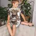 thumbnail image 4 of Fotbe Cute Cow Bath Pijama Estampada de 2 Piezas para Niños – Ropa de Dormir de Manga Corta Cómoda para Niños y Niñas, Camiseta y Shorts de Algodón-XX-Large, 4 of 6