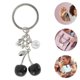 thumbnail image 3 of Ofertas Únicas 1 Pc Encantadores de Bolso de Cereza Elegantes Llavero Accesorios de Bolsa Tono Plateado Negro, 3 of 5
