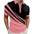 thumbnail image 2 of BRGZLK Mens Golf Shirt Summer Trendy Print Short Sleeve Turn-Down Collar Pullover Casual Business T-Shirts Lightweight Breathable Tennis Shirts Pink XL, 2 of 7