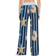 thumbnail image 4 of FREEAMG Women Pajama Pants Lounge Pants Long Stretch Comfy Sleepwear Nautical Starfish Stripe Seashell, 4 of 7