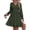Army Green, variant on Summer Dresses for Women Long Sleeve Casual V Neck Swiss Dot Smocked Ruffle Chiffon Flowy Mini Spring Dress