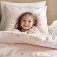 thumbnail image 5 of Izzovium 5PCS Queen/Full Bed Comforter Set, Pink Cotton Jacquard with Pom Poms, 2 Shams and 2 Dec Pillows for Cozy Sleep, 5 of 21