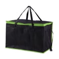 thumbnail image 2 of Bolsa térmica para entrega de pizza, impermeable, de gran capacidad, para compras de comestibles Borde verde negro, 2 of 9