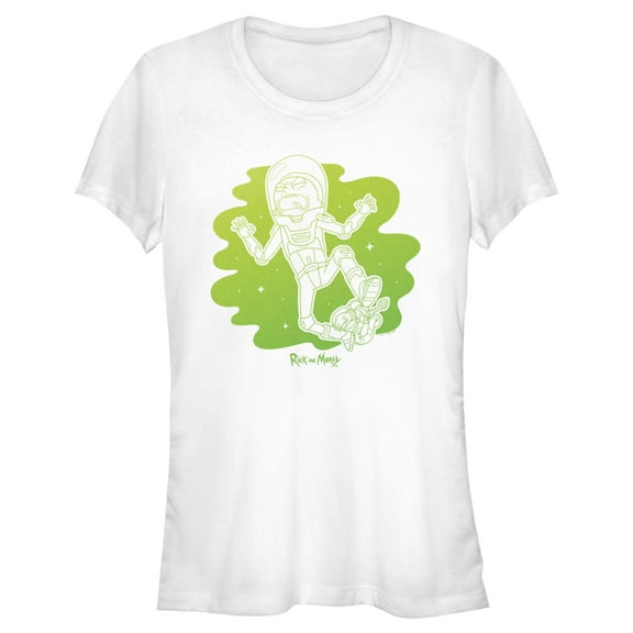Junior's Rick And Morty Space Snake Bite  Graphic Tee White X Large