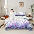 thumbnail image 4 of Homewish Floral Lavender Bedding Comforter Set 2pcs for Kids Children Teens Girls,Flying Butterflies Twin Comforter Sets Microfiber,Spring Garden Breathable Bedding Set,Microfiber Bedroom Decor, 4 of 8