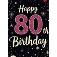 thumbnail image 3 of Glittery 80th Birthday Banner with Balloons Stars and Fireworks Background Party Decoration Photography Prop Birthday Party Supplies Backdrop for Celebrations, 3 of 6
