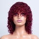 thumbnail image 2 of Peluca de mujer color vino tinto, corta y rizada, con flequillo y cabello rizado pequeño., 2 of 5