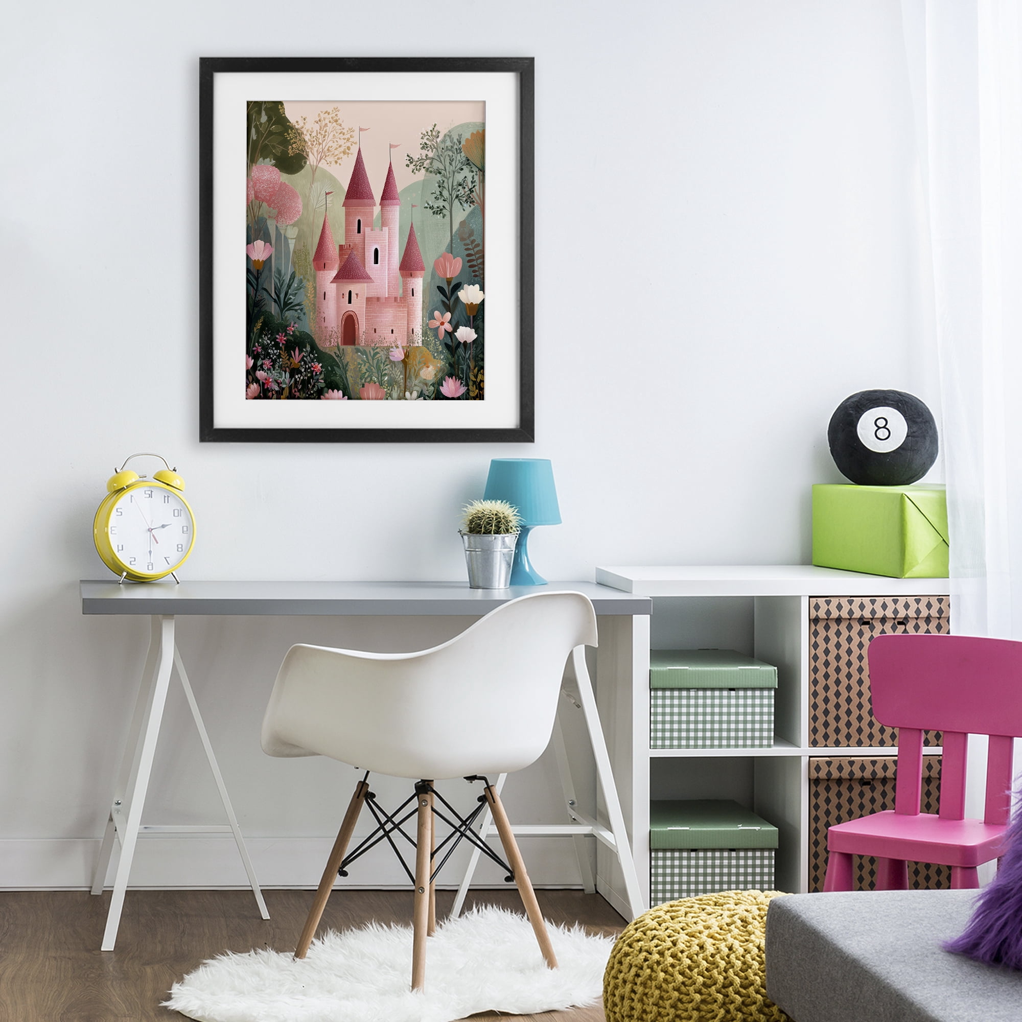Stupell Industries Castle For A Princess Black Framed Print Under Glass, design by Christine Simpson Art