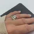 thumbnail image 5 of Silver Chunky Boho Thick Adjustable Stacking Statement Thumb Ring, 5 of 7