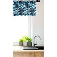 thumbnail image 3 of Ambesonne Palm Tree Window Valance, Geometric Blue Shades, 54" X 18", Blue Dark Blue White, 3 of 3