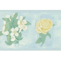 879837 Painted Floral Wallpaper Border 213b37385
