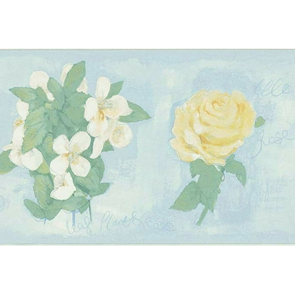 879837 Painted Floral Wallpaper Border 213b37385