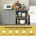 thumbnail image 4 of Costway Kitchen Storage Cabinet Sideboard Buffet Cupboard Wood Sliding Door Pantry Gray, 4 of 9
